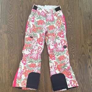 Bogner Kids Floral Ski Pants with Pink and Green Flowers